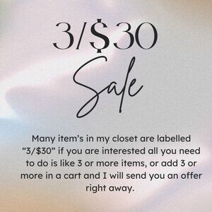 3/$30 SALE